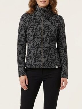 Tonia Debellis Black White Shiloh Zip Jacket